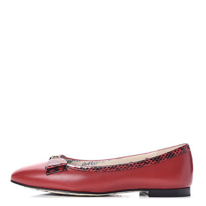 Gucci Malaga Kid Elaphe Yva Ballet Flats 38 Hibiscus Red 1 of 11