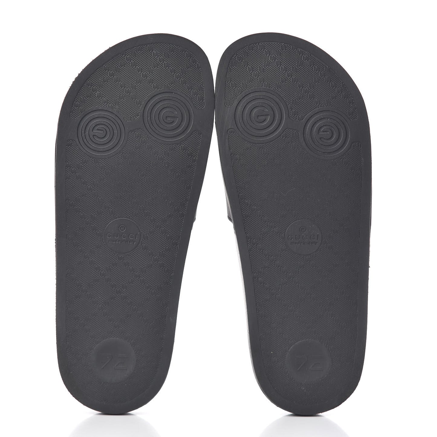 Rubber Logo Stamped Mens Slide Sandals 5 Black