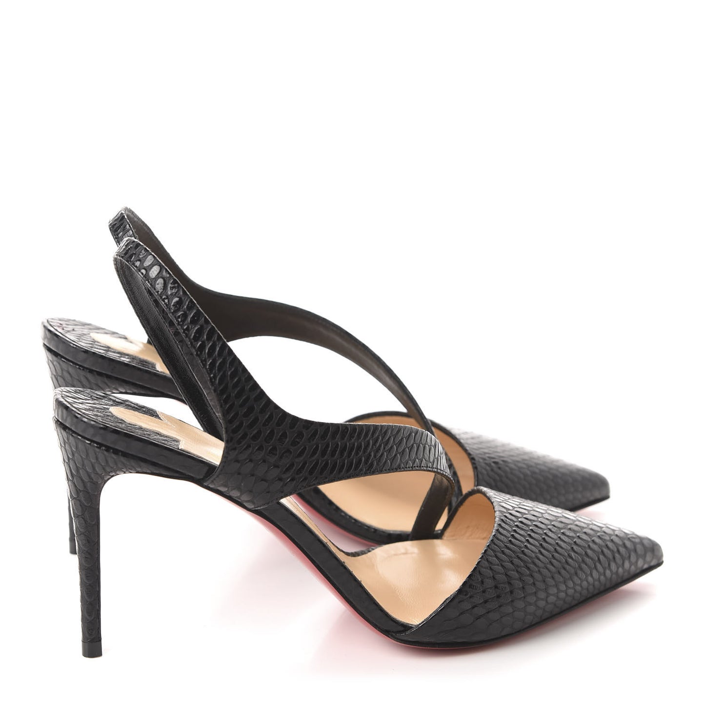 Calfskin Jurassic Brandina 85 Slingback Pumps 37 Black