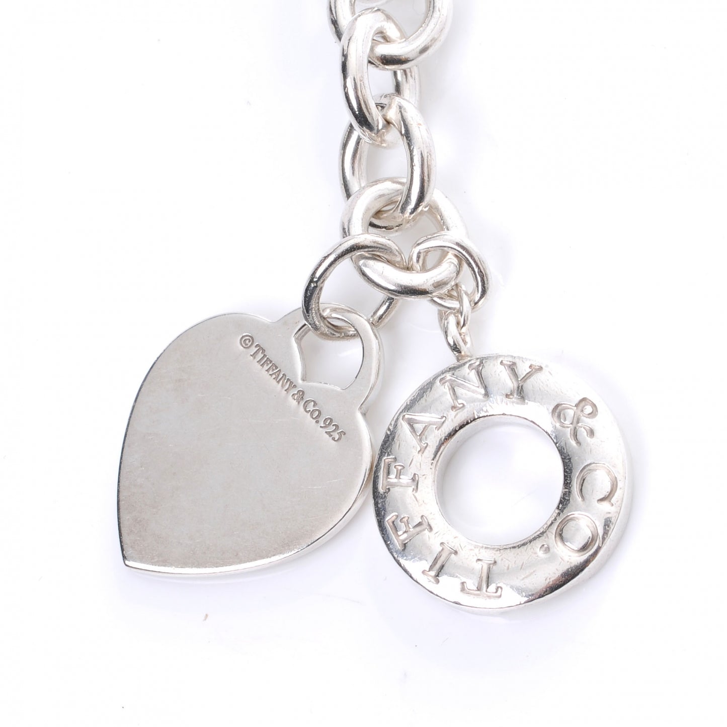 Sterling Silver Heart Tag Toggle Necklace