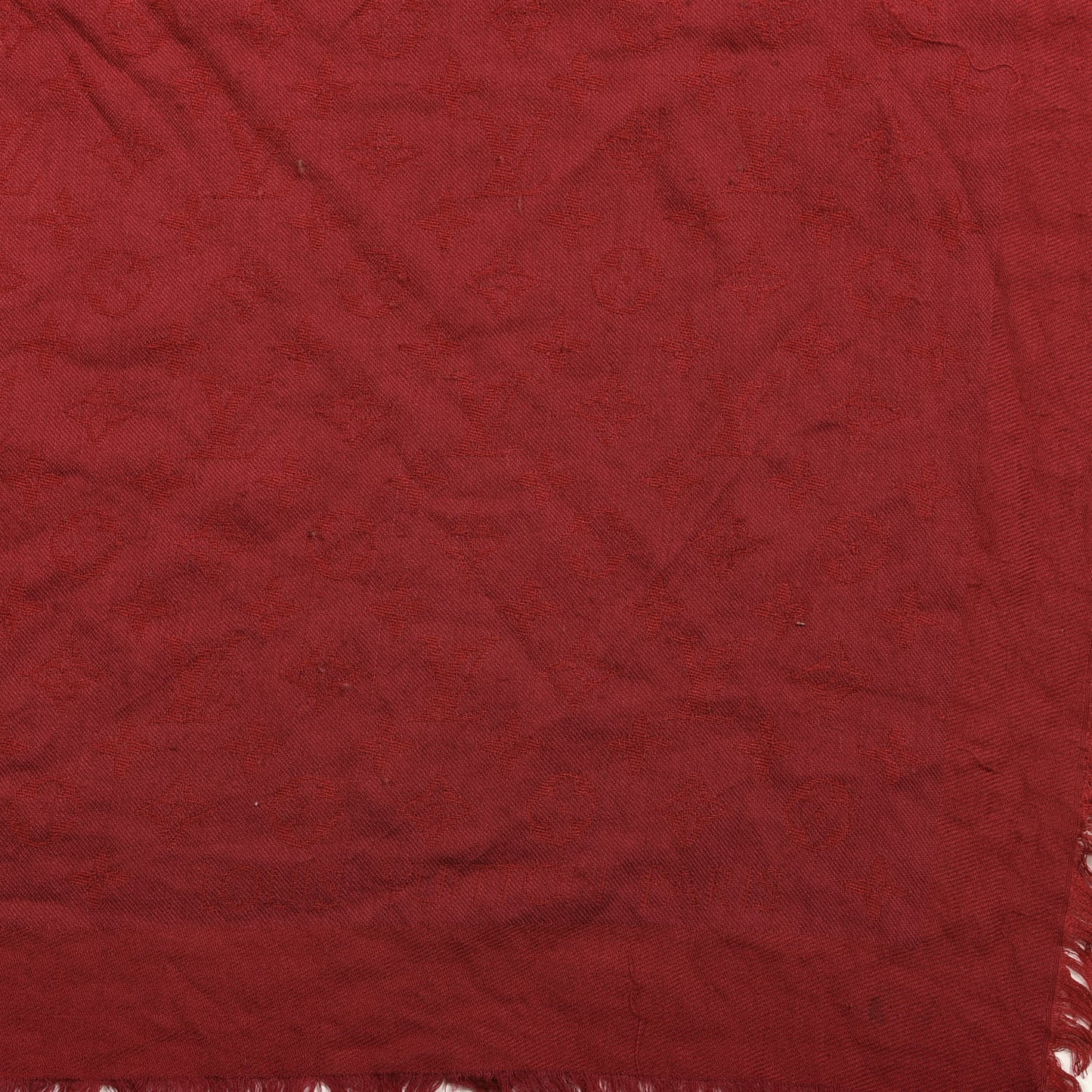 Silk Wool Monogram Shawl Pomme D'Amour