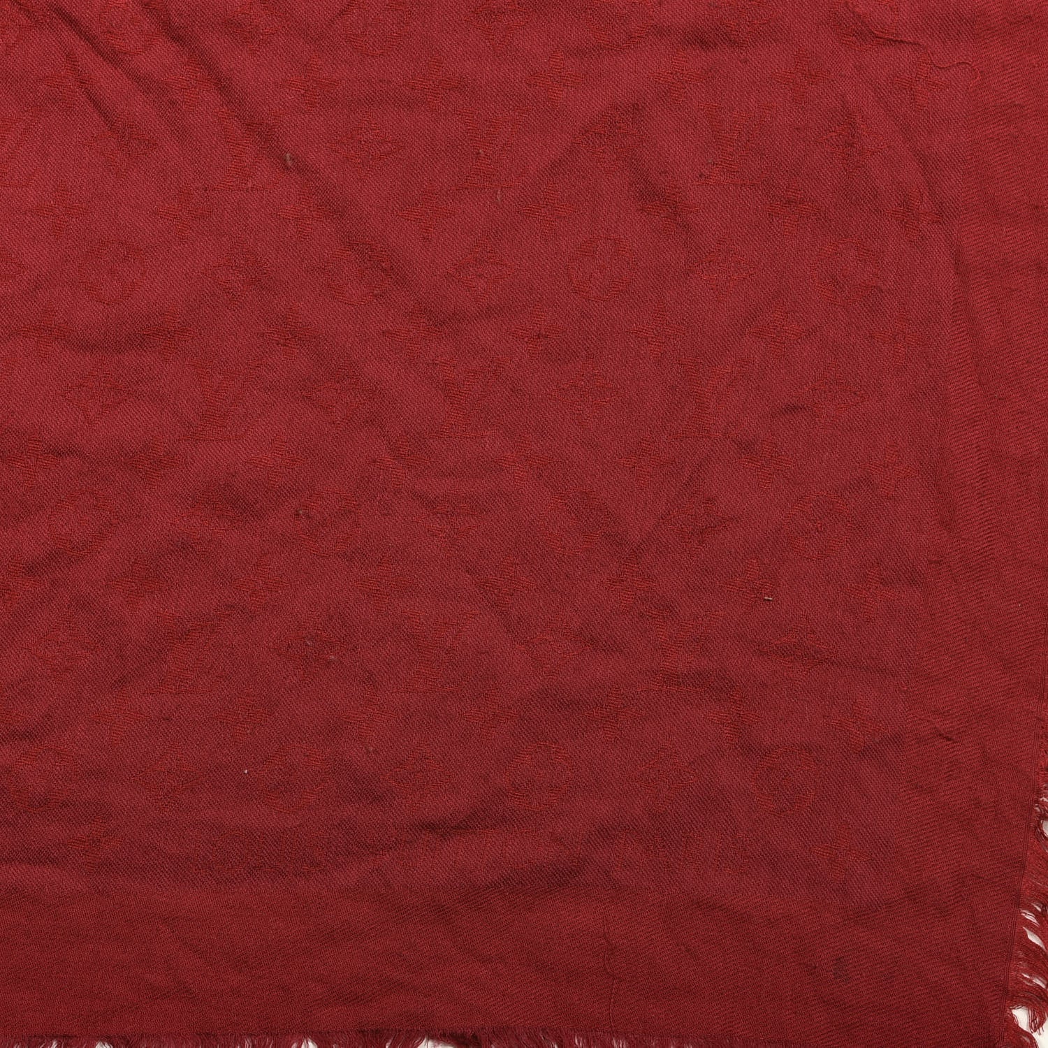 Louis Vuitton Silk Wool Monogram Shawl Pomme D'Amour 2 of 4