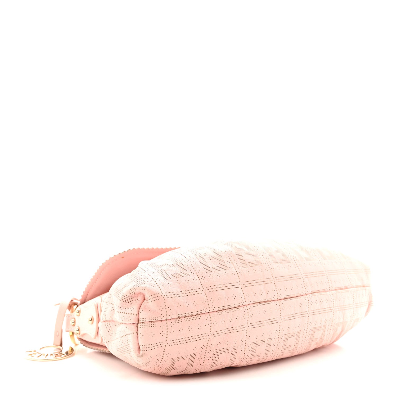 Fendi Calfskin Perforated Small Chef Shoulder Bag Pink 4 of 9