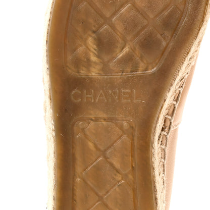 Chanel Lambskin CC Espadrilles 35 Beige Black 8 of 10