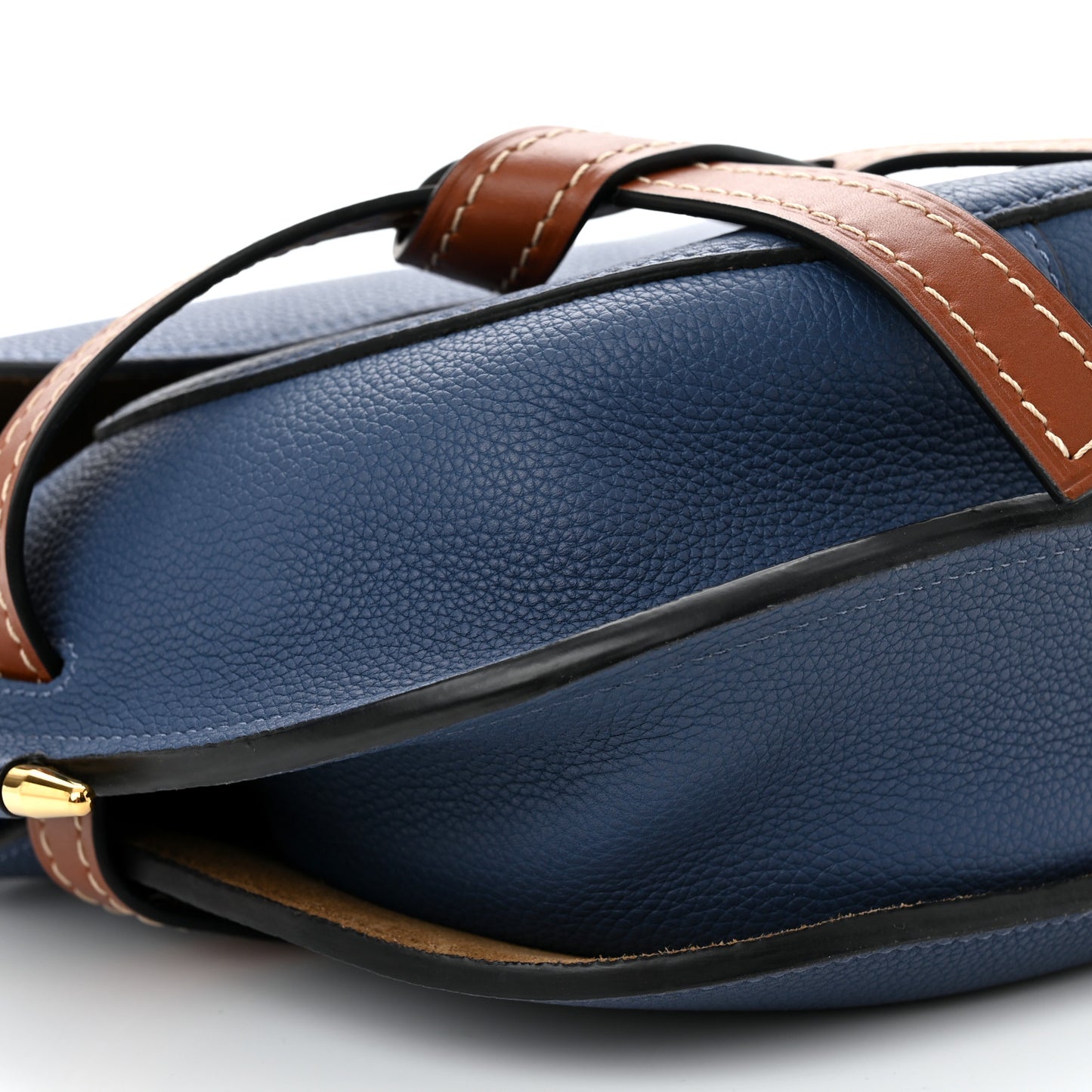 Grained Calfskin Small Gate Crossbody Bag Varsity Pecan