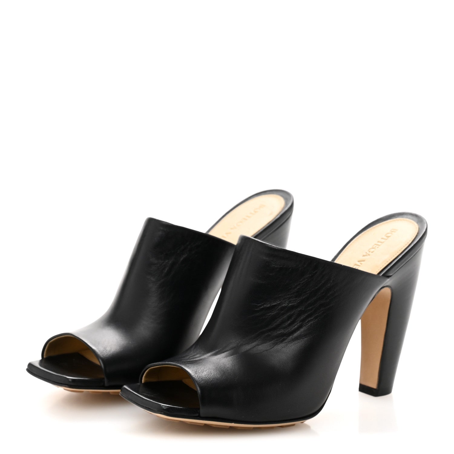 Bottega Veneta Lambskin Stretch Canalazzo Sandals 37.5 Black 4 of 8