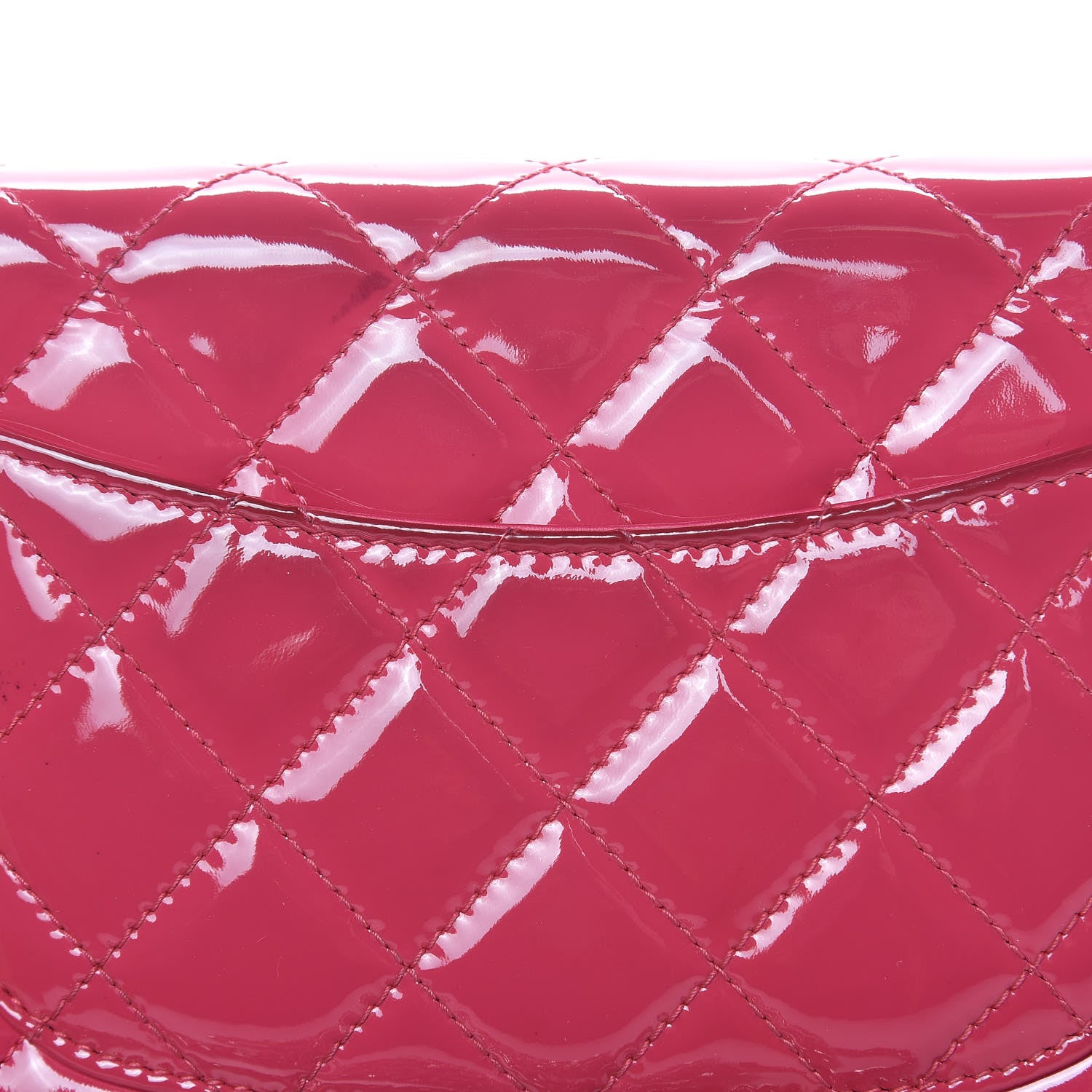 Chanel Patent Quilted Wallet On Chain WOC Fuchsia 11 of 16