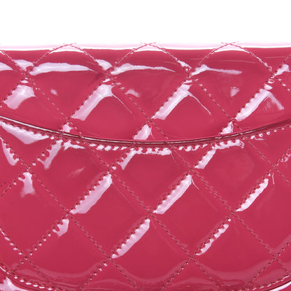 Chanel Patent Quilted Wallet On Chain WOC Fuchsia 11 of 16