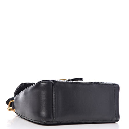 Gucci Calfskin Matelasse Mini GG Marmont Top Handle Shoulder Bag Black 4 of 10