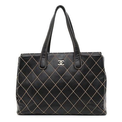 Chanel Calfskin Wild Stitch Large Tote Black 1 of 12