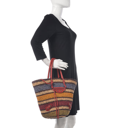 Balenciaga Straw Panier Basket Tote Multicolor 2 of 11