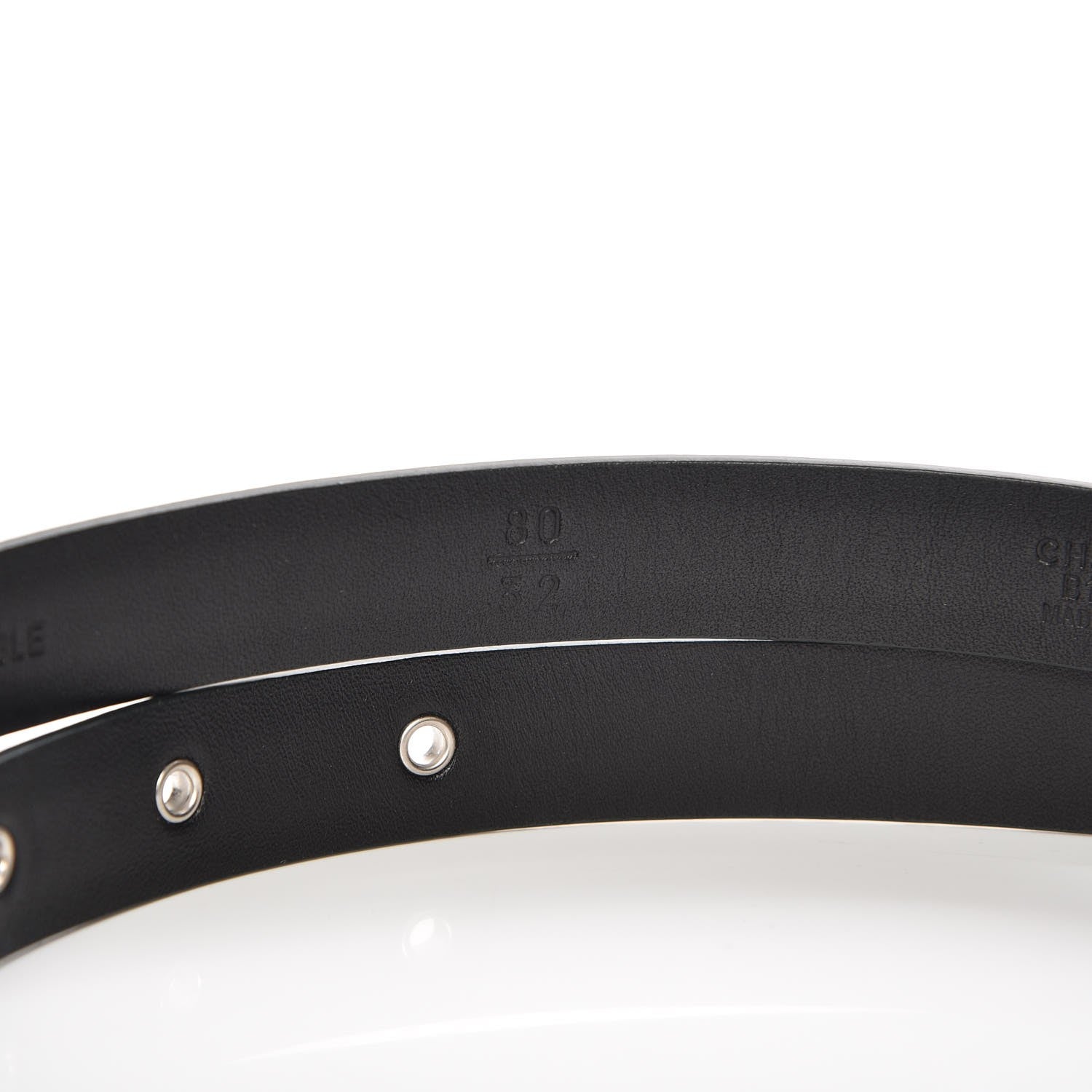 Chanel Glitter Calfskin CC Logo Skinny Belt 80 32 Charcoal 7 of 9