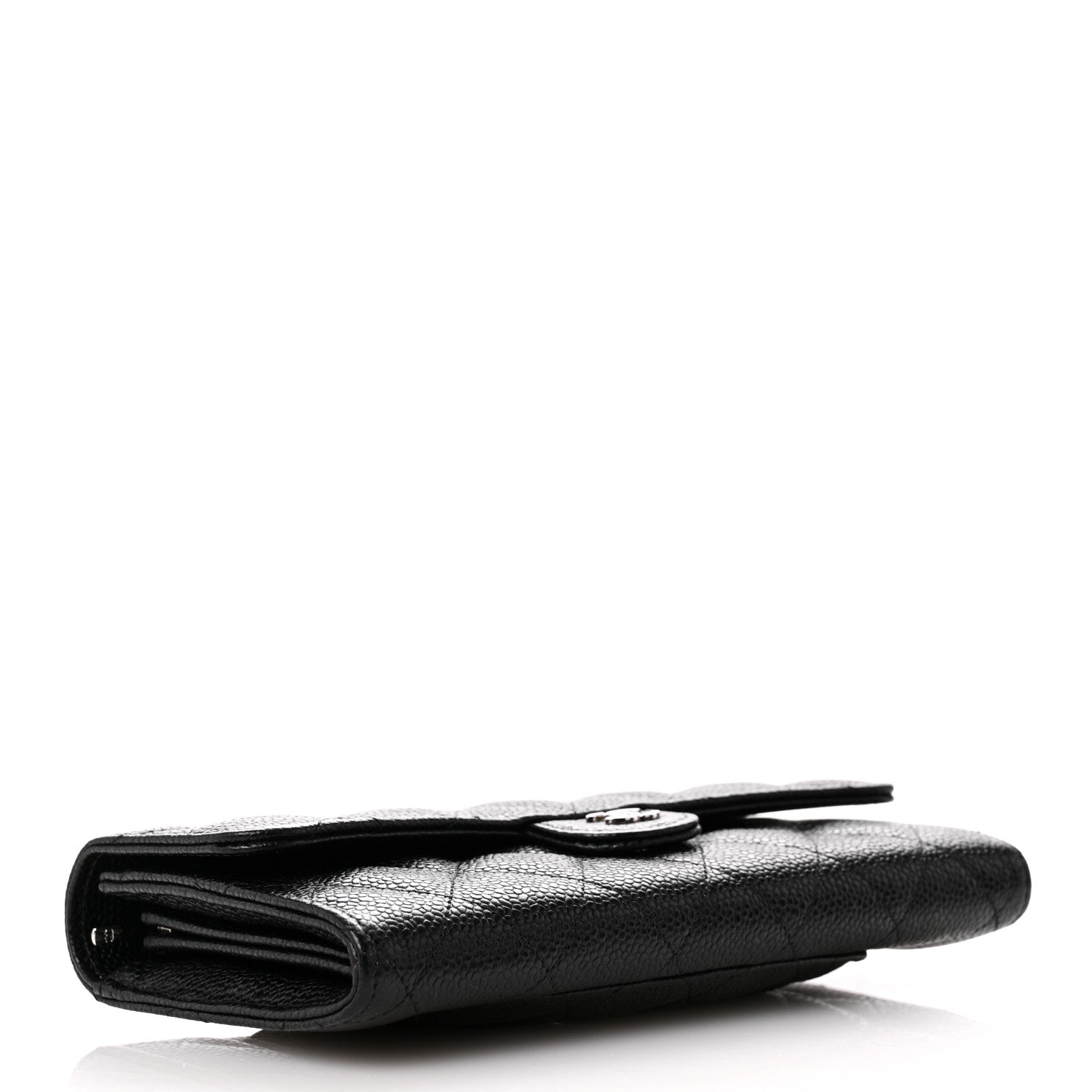 Chanel Caviar Quilted Large Gusset Flap Wallet Black 4 of 10