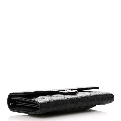 Chanel Caviar Quilted Large Gusset Flap Wallet Black 4 of 10