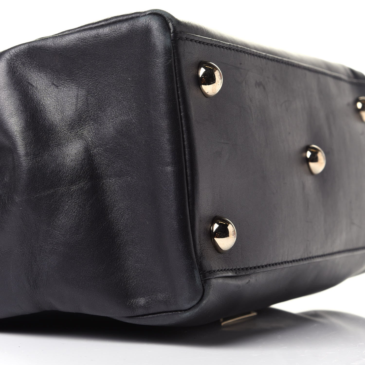 Valentino Garavani Vitello Large Rockstud Single Handle Flap Satchel Black 10 of 12