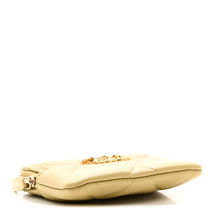 Chanel Lambskin Quilted Chanel 19 Zip Card Holder Wallet Light Green 4 of 8