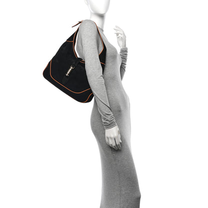 Gucci Nubuck Medium New Jackie Shoulder Bag Black Orange 2 of 12