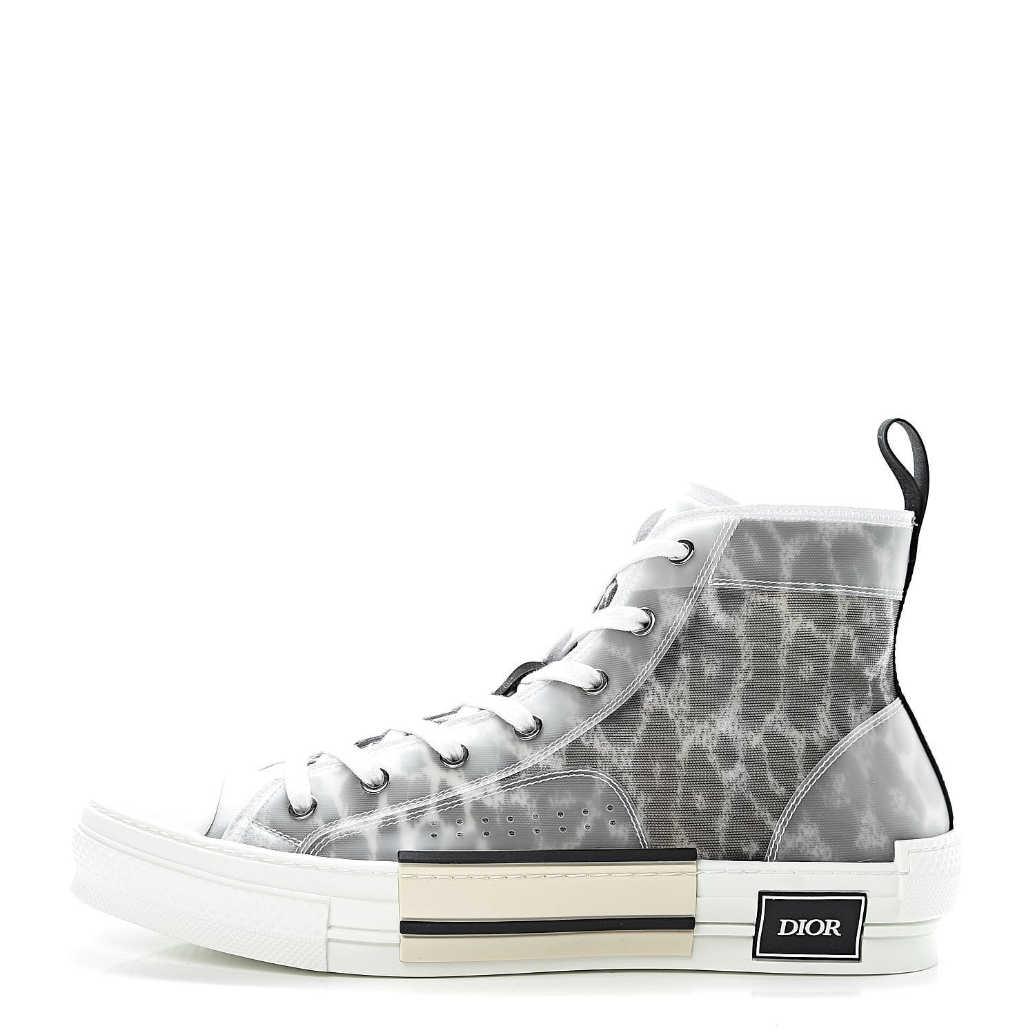Christian Dior Canvas Leopard Print Mens B23 High Top Sneakers 43 White 1 of 10