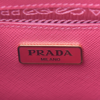 Prada Saffiano Lux Micro Galleria Double Zip Tote Peonia 6 of 8