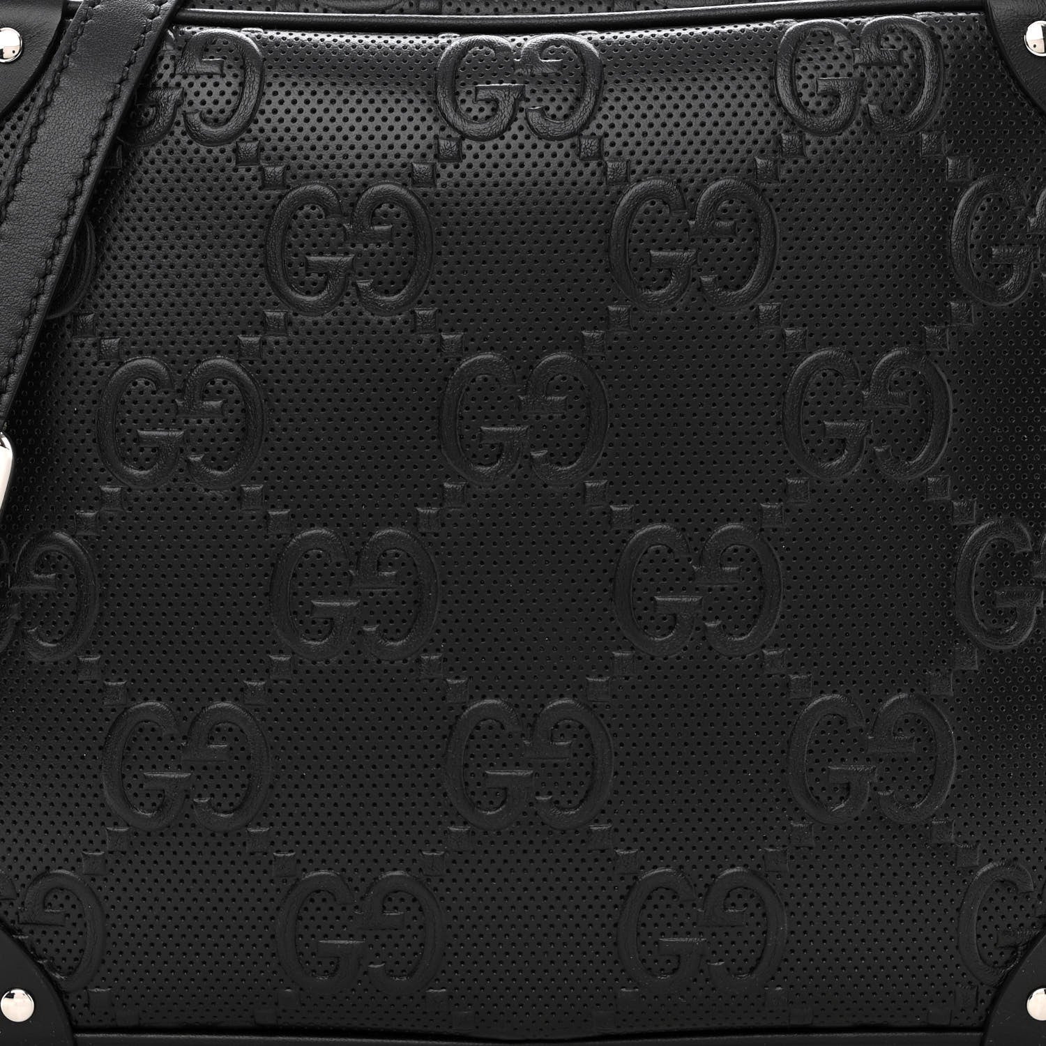 Gucci Calfskin GG Tennis Embossed Square Messenger Bag Black 8 of 10