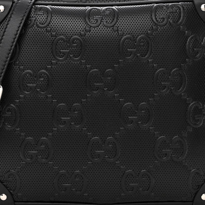 Gucci Calfskin GG Tennis Embossed Square Messenger Bag Black 8 of 10
