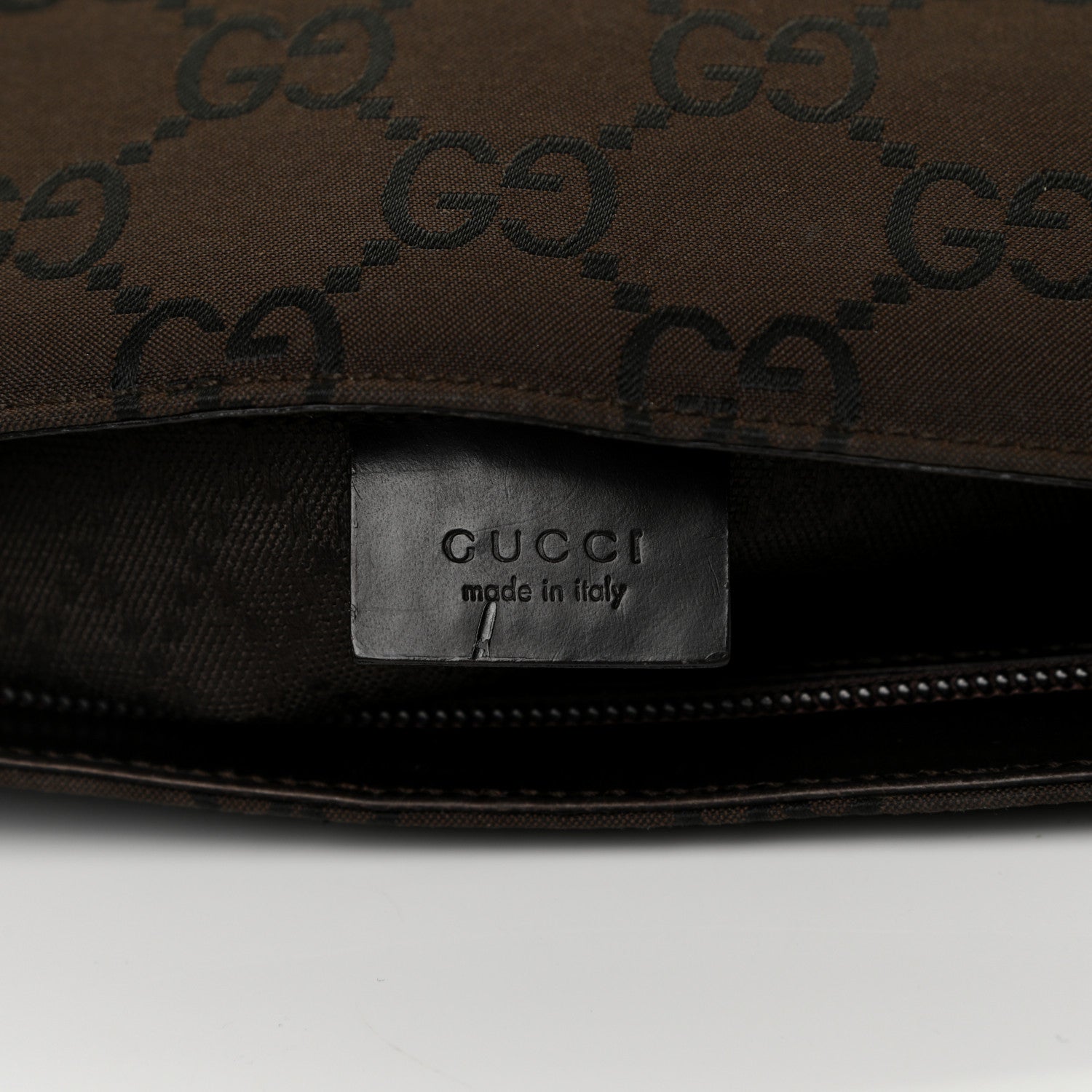 Gucci Nylon Monogram Flat Messenger Bag Brown 6 of 18