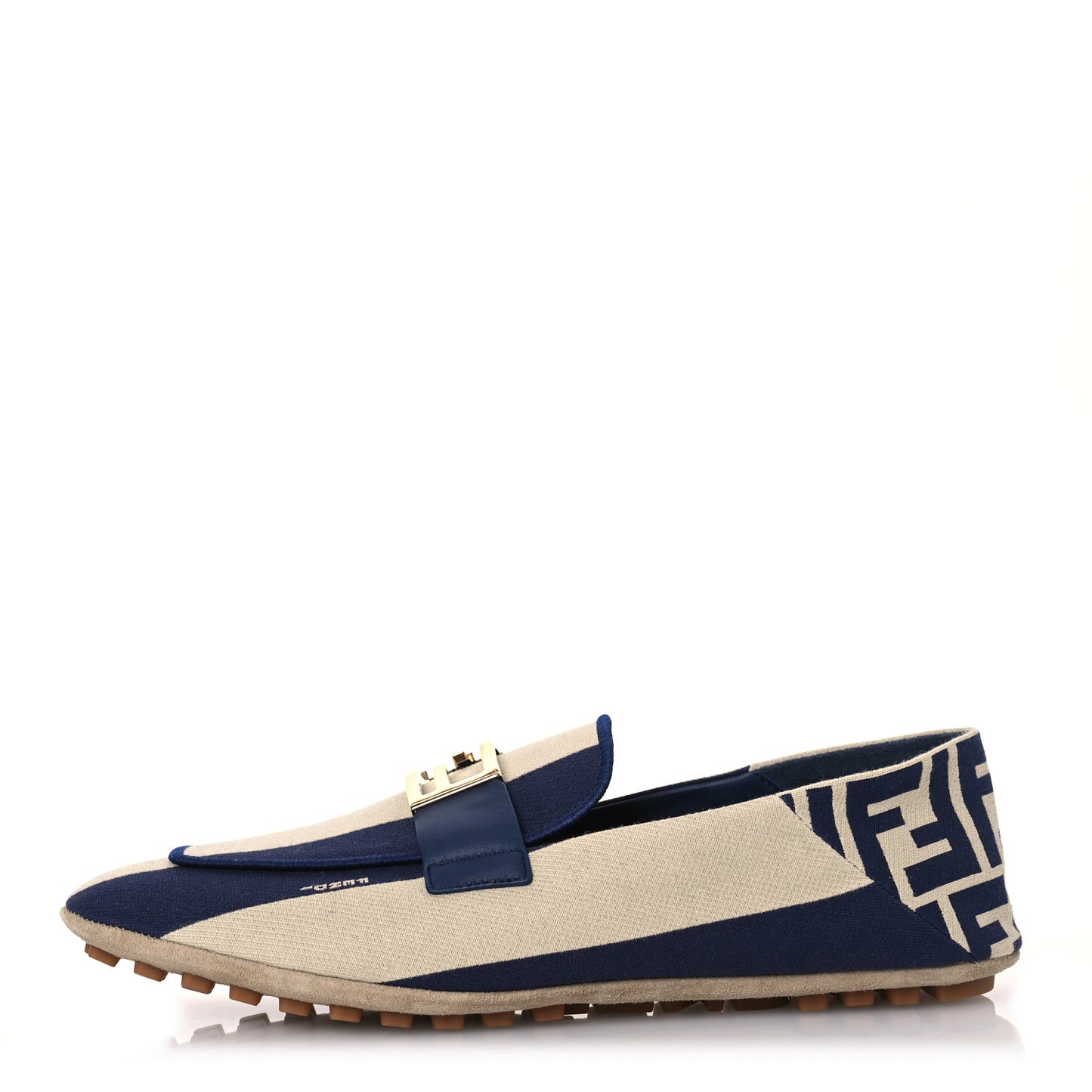 Fabric Jacquard FF Pequin Loafers 38 Bei Midnight