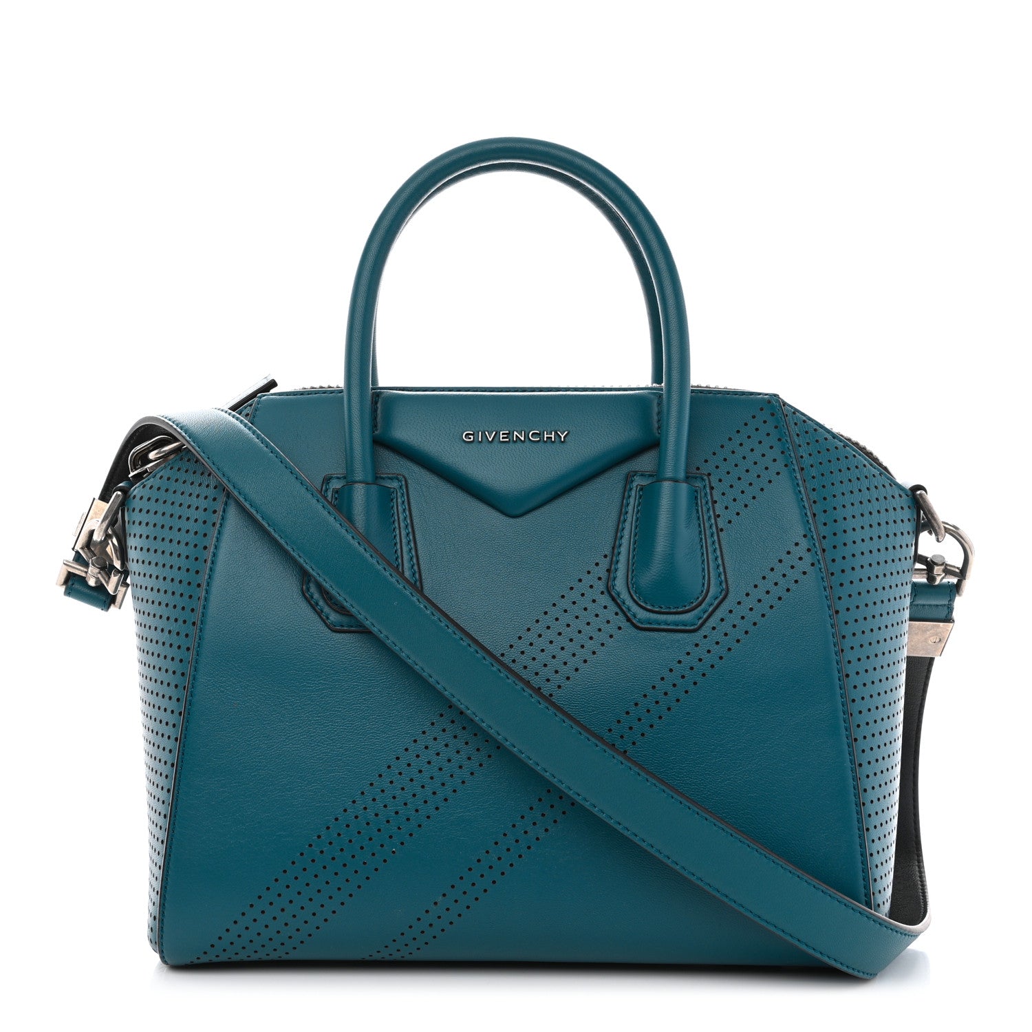 Givenchy Lambskin Perforated Small Antigona Blue 1 of 10