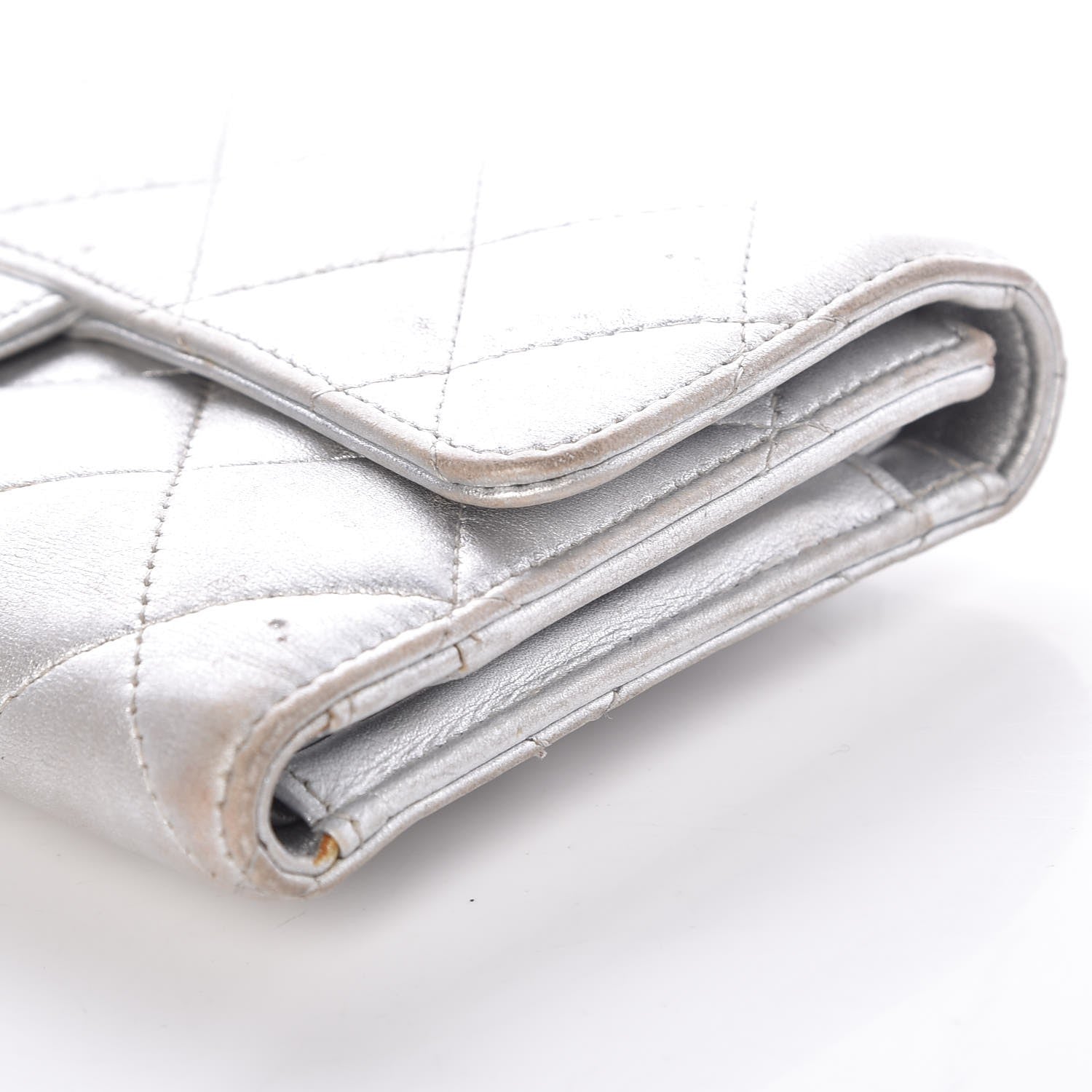 Chanel Metallic Lambskin Quilted Reissue Wallet Silver 15 of 22