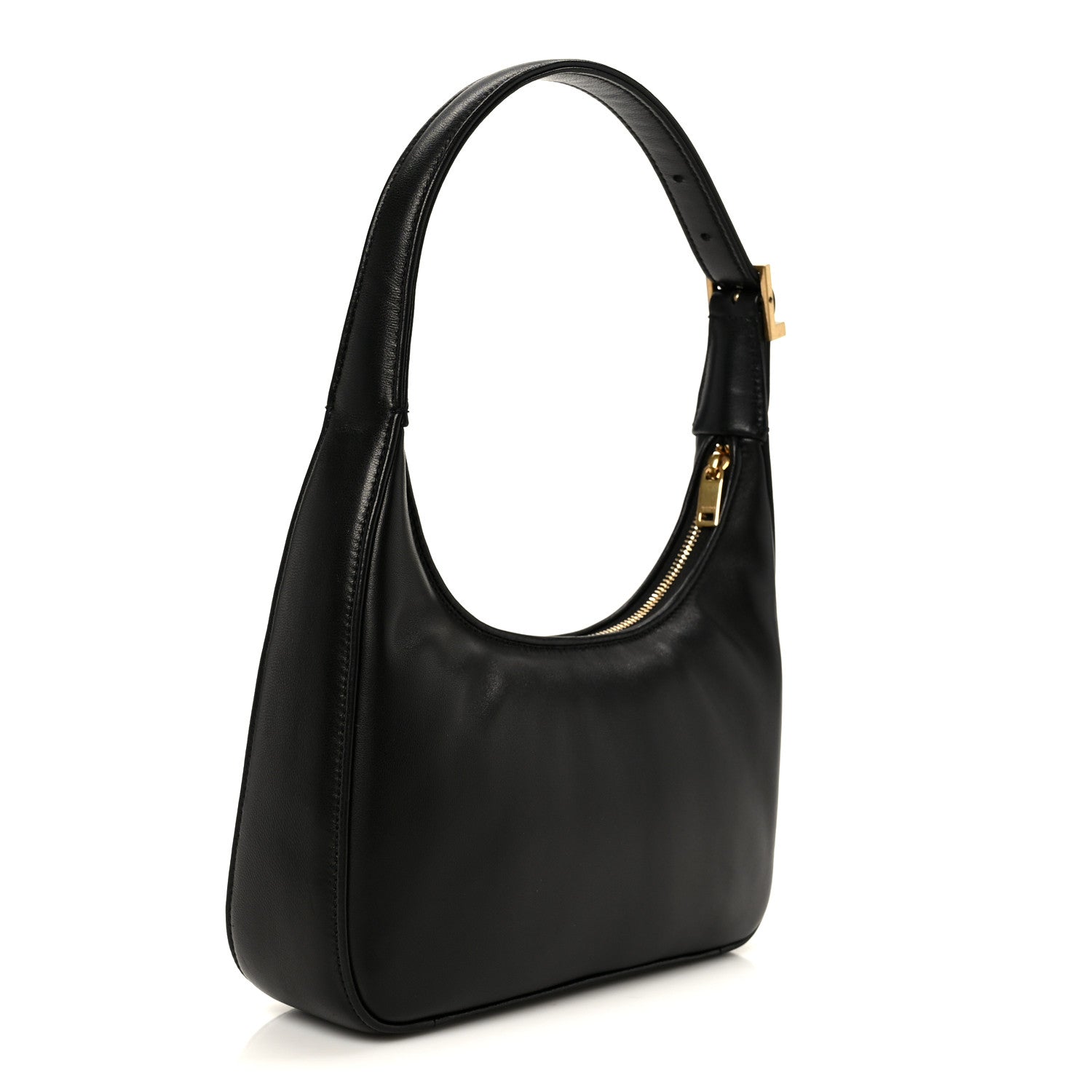 Saint Laurent Plunged Lambskin Calypso Mini Hobo Black 3 of 10