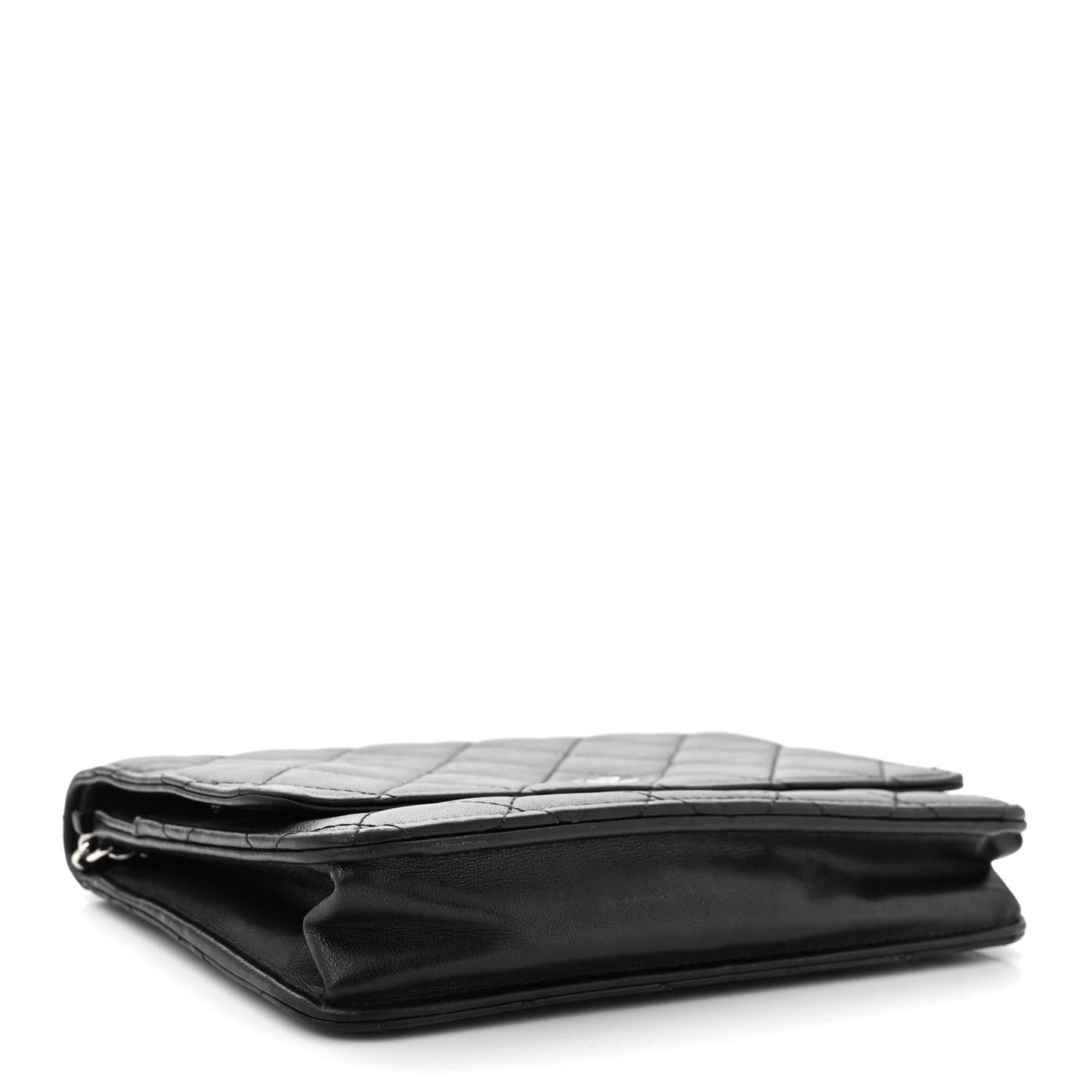 Lambskin Quilted Wallet On Chain WOC Black