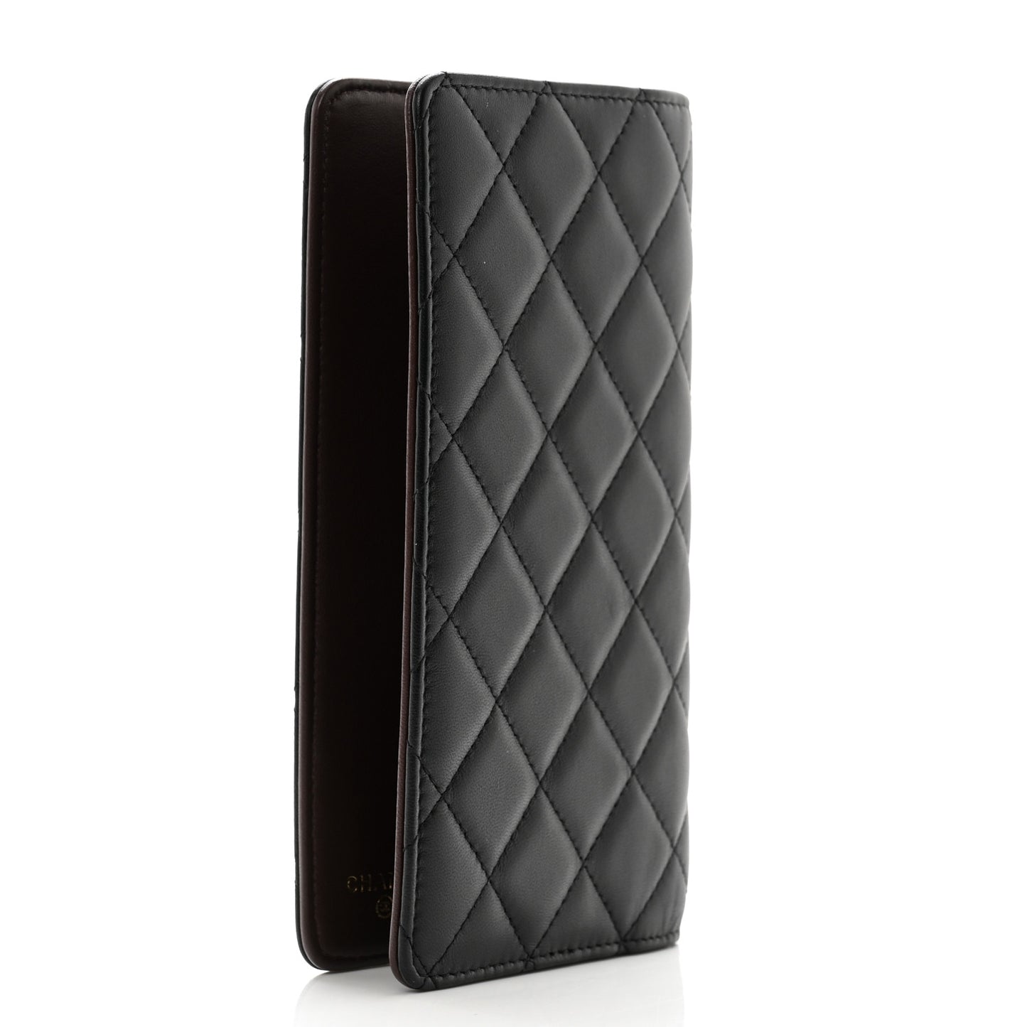 Lambskin Quilted Medium Agenda Cover Black