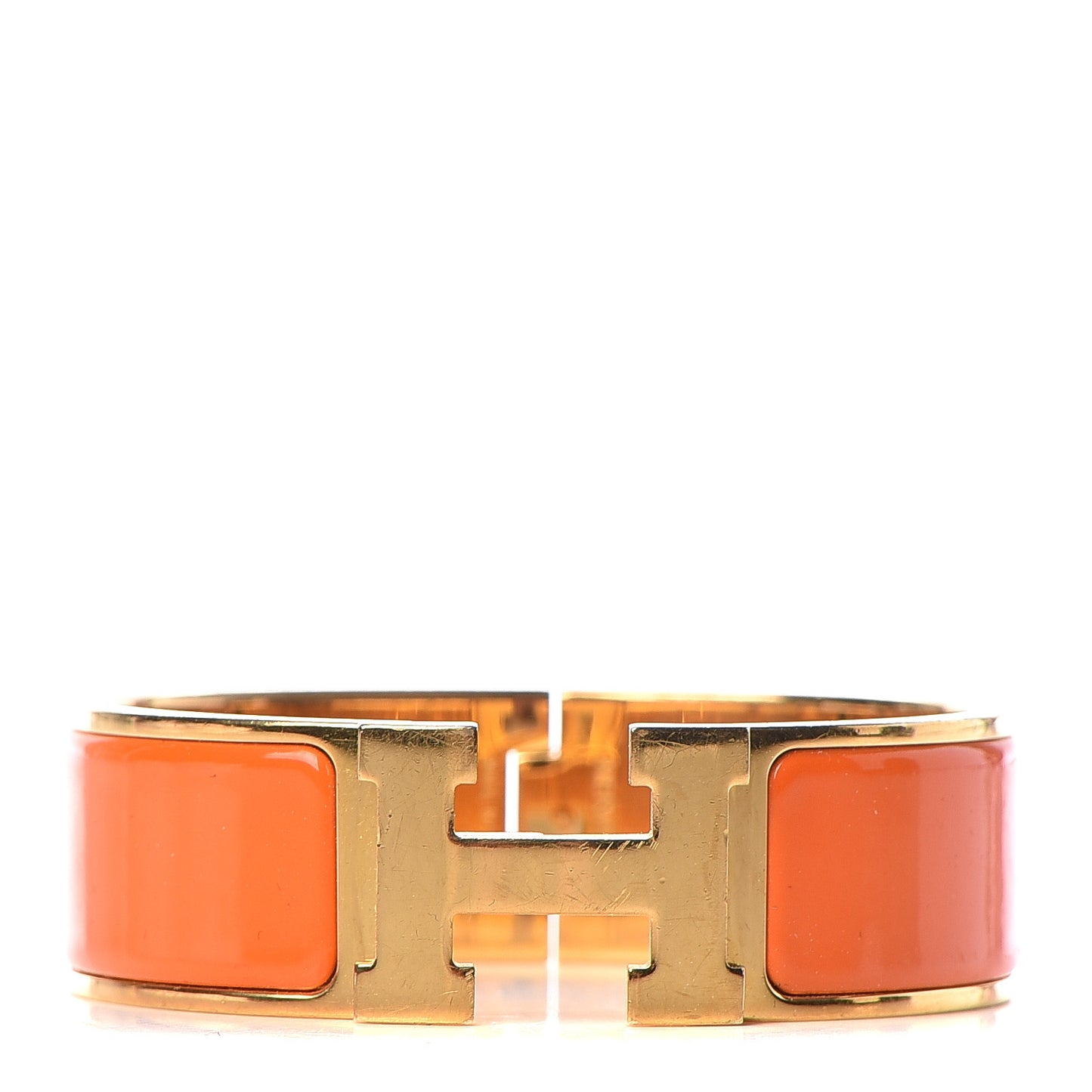 Enamel Wide Clic Clac H Bracelet GM Orange
