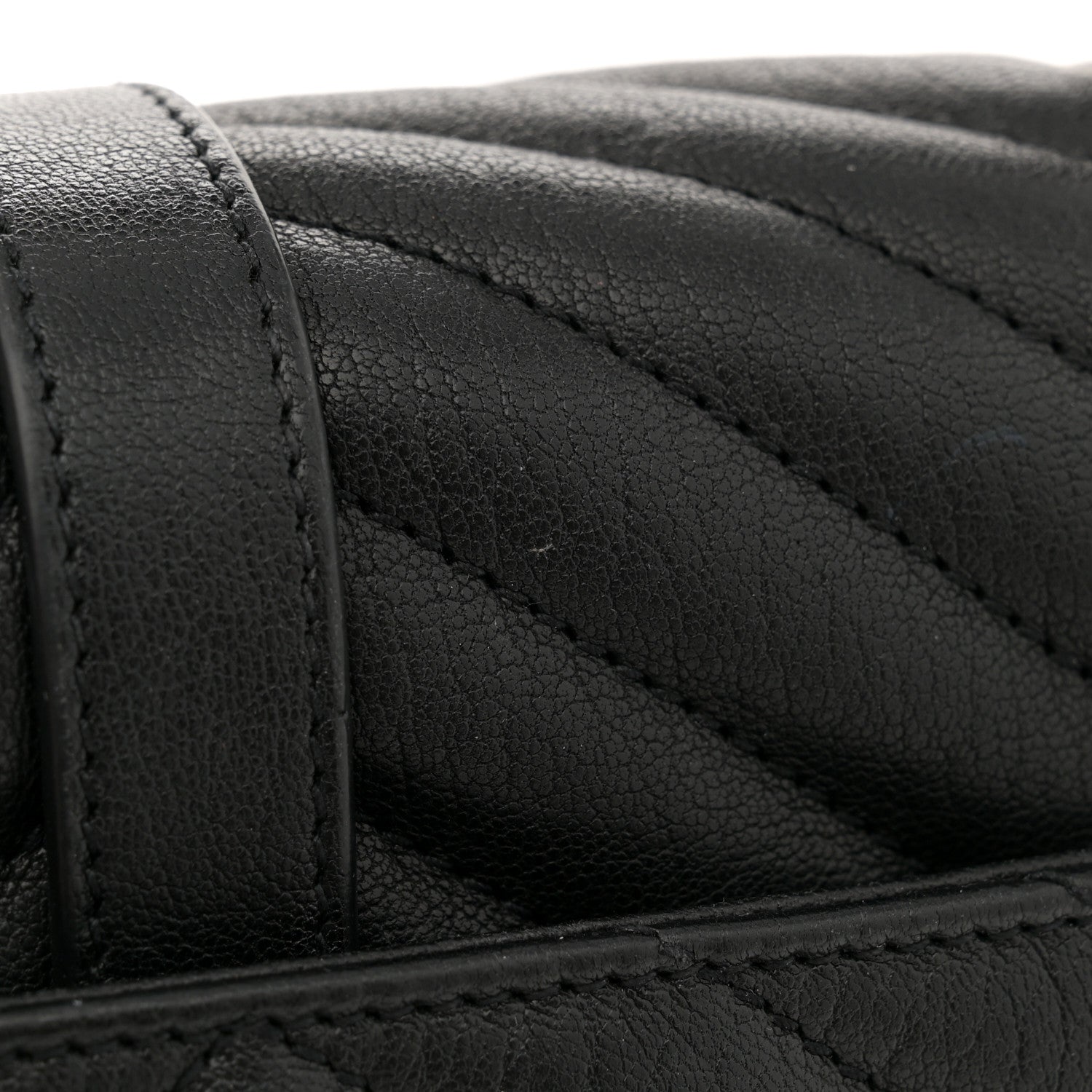 Saint Laurent Sheepskin Matelasse Chevron Monogram Medium College Bag Black 12 of 12