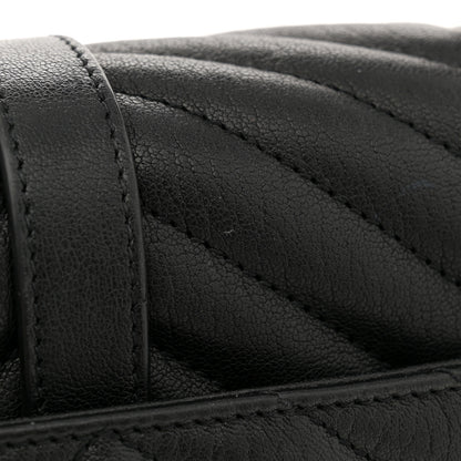 Saint Laurent Sheepskin Matelasse Chevron Monogram Medium College Bag Black 12 of 12