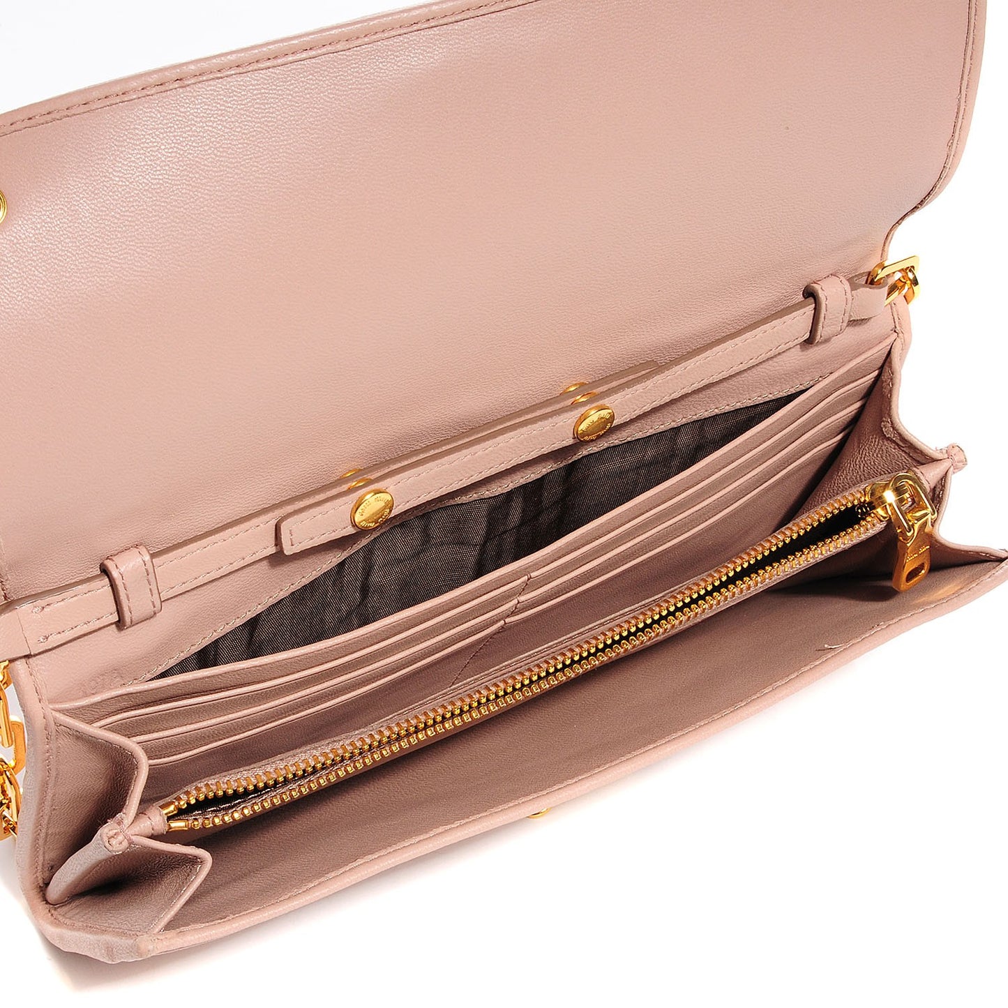 Nappa Matelasse Wallet On Chain Orchid