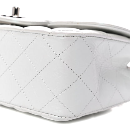 Chanel Iridescent Crumpled Calfskin Quilted Mini Rectangular Flap White 8 of 10