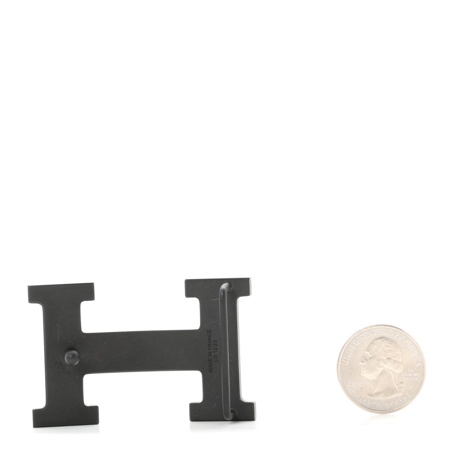 Hermes PVD Plated 32mm H Belt Buckle Black 2 of 3