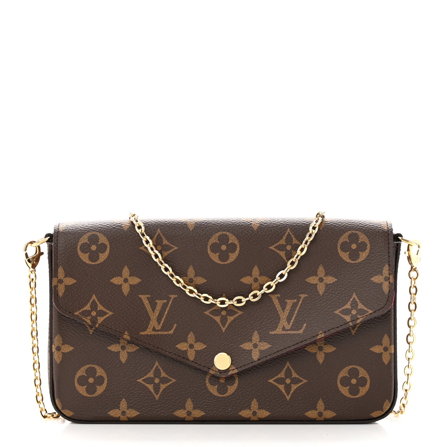 Monogram Pochette Felicie Chain Wallet Fuchsia