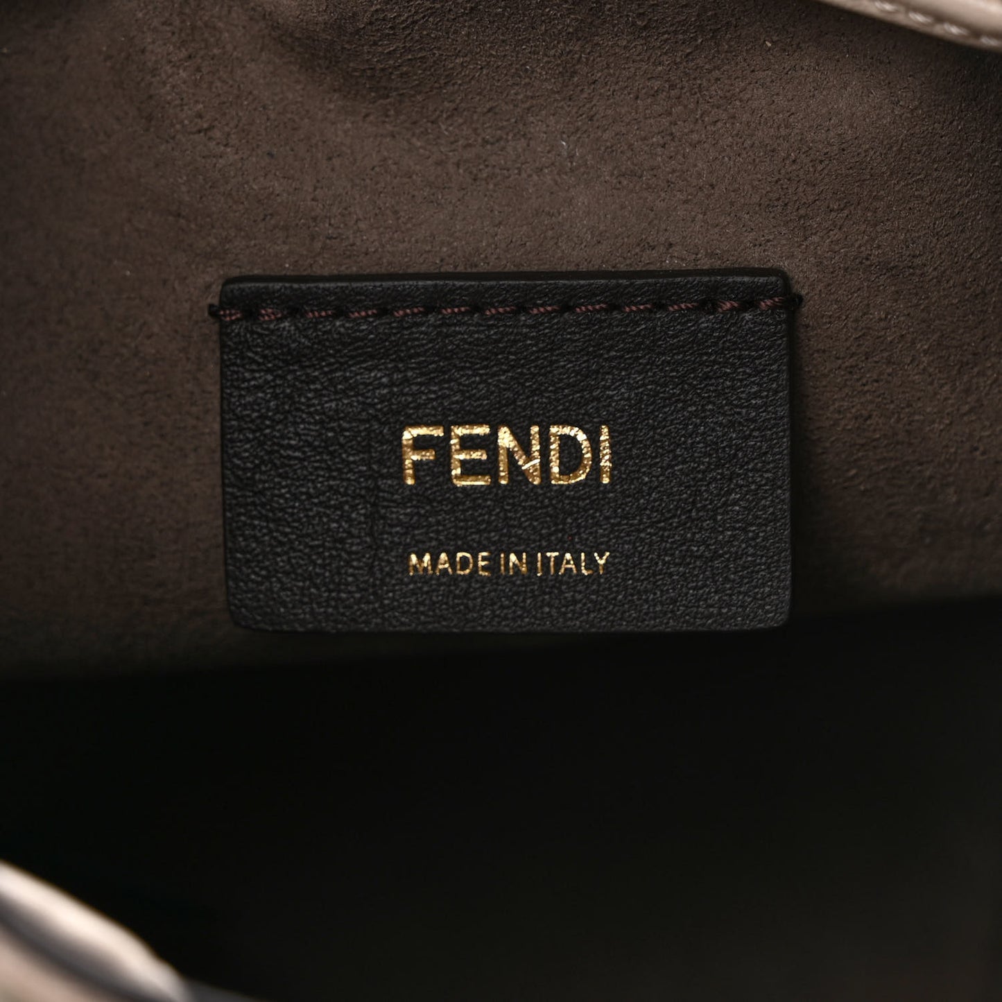Vitello Liberty F is Fendi Bi-Color FF 1974 Embossed Mini Mon Tresor Bucket Bag Camelia Mandorlo