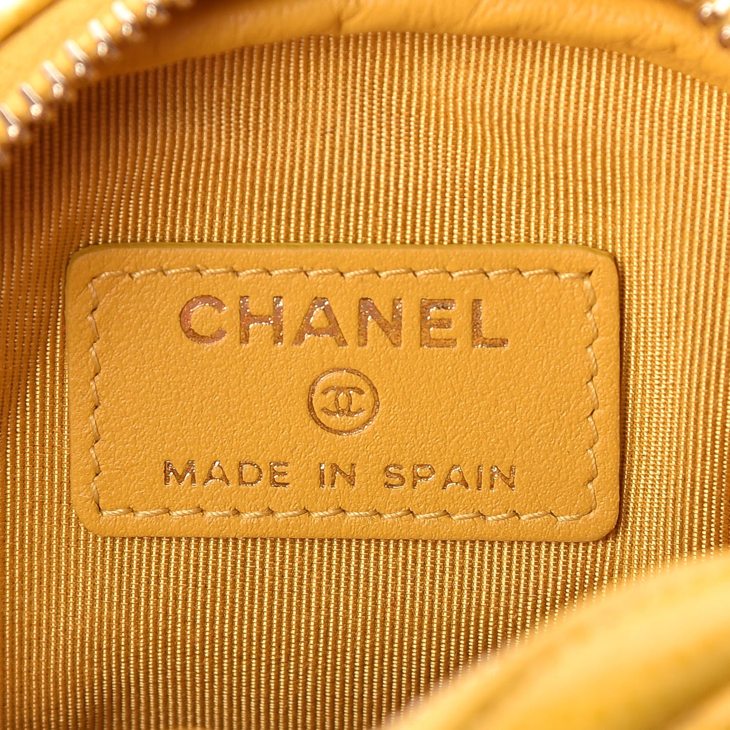 Caviar Quilted Zip Around Classic Coin Purse Yellow