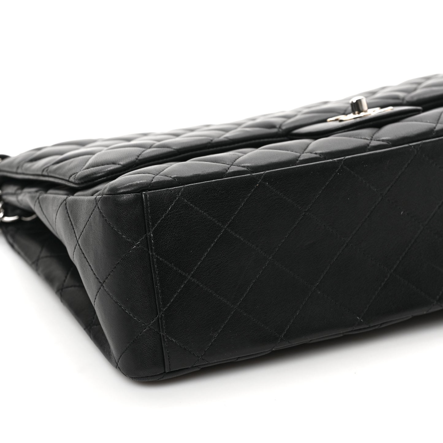 Lambskin Quilted Maxi Single Flap Black
