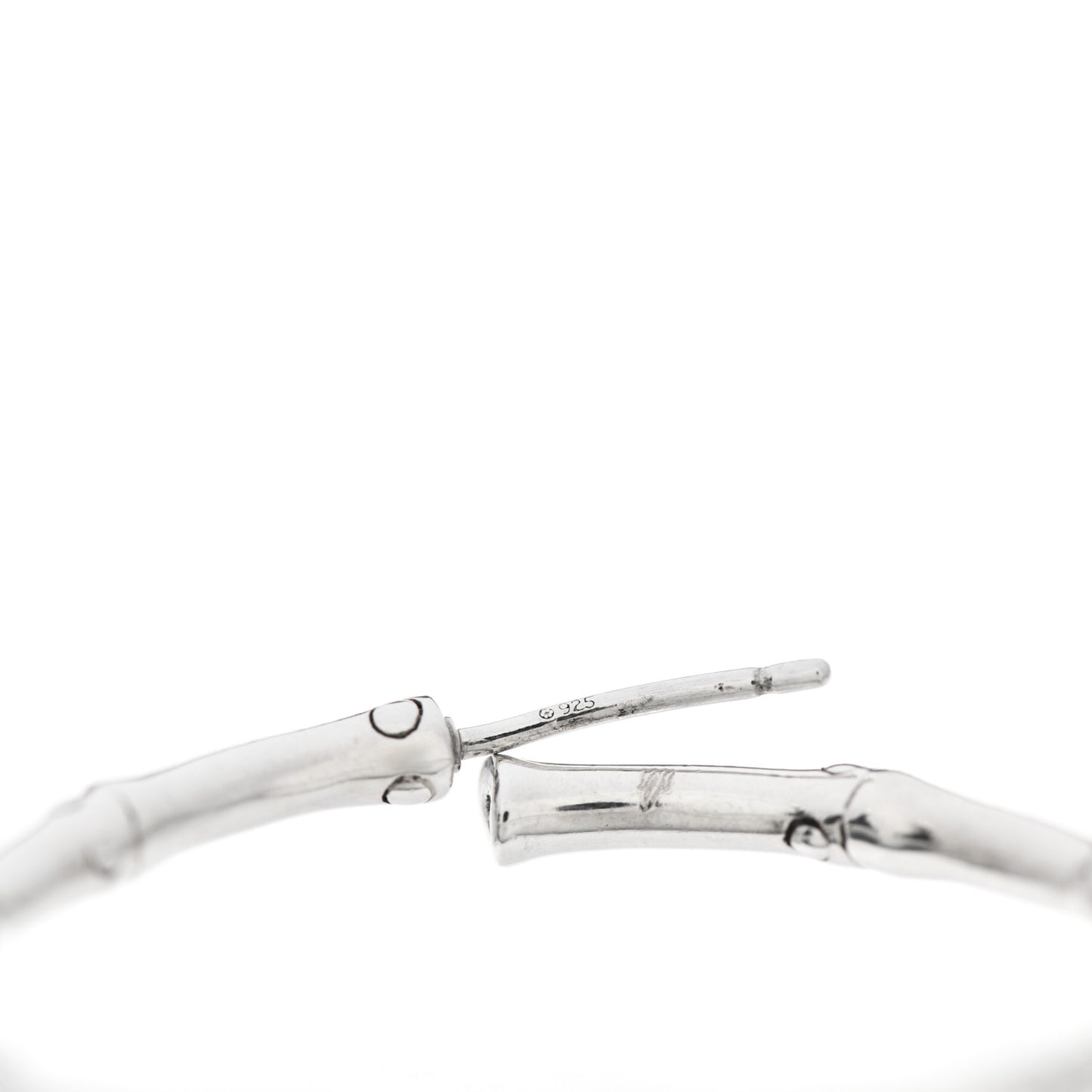 Sterling Silver 35mm Bamboo Hoop Earrings
