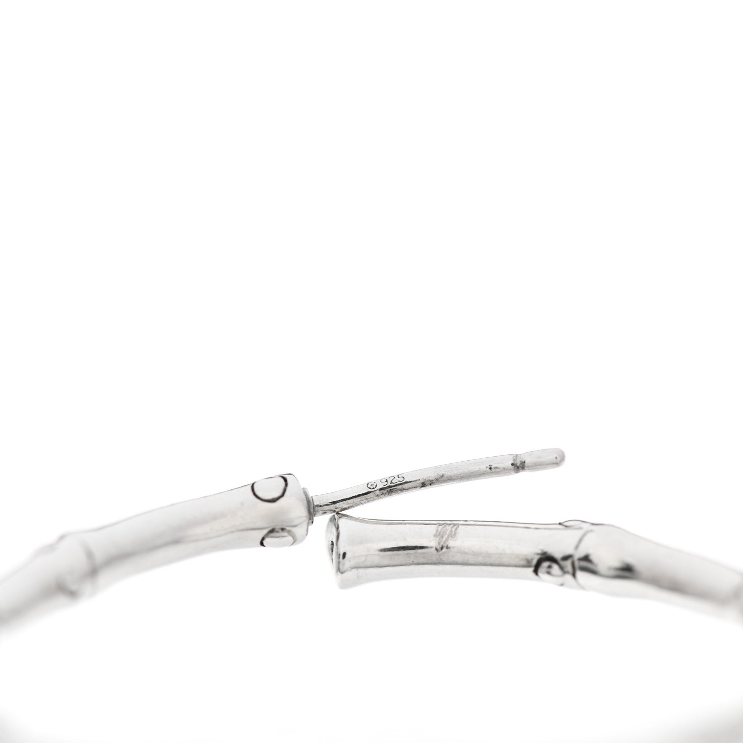 John Hardy Sterling Silver 35mm Bamboo Hoop Earrings 5 of 5