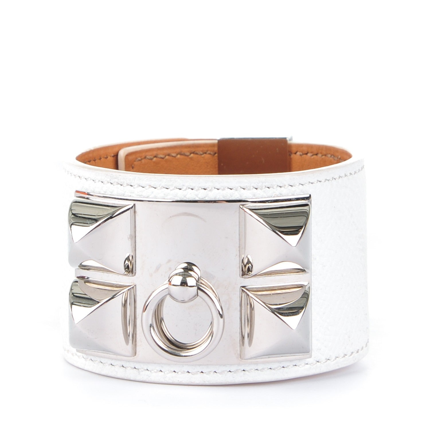 Hermes Epsom Collier de Chien CDC Bracelet S White 1 of 7