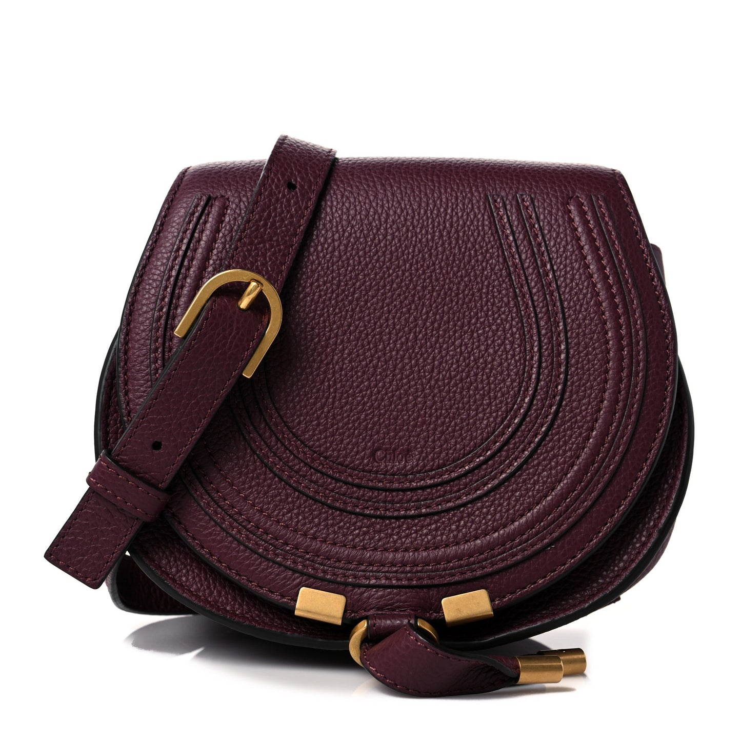 Calfskin Mini Marcie Round Crossbody Bag Intense Violine