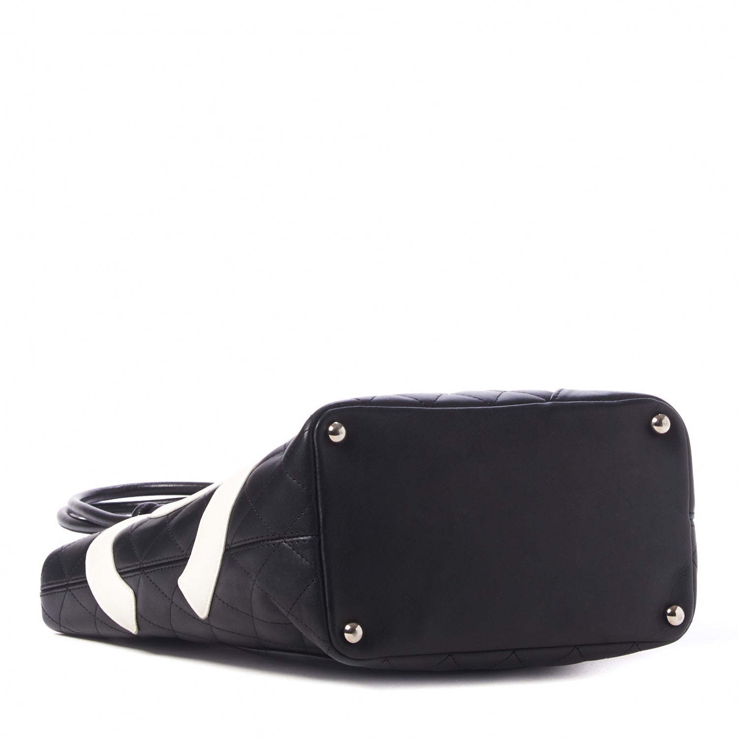 Chanel Calfskin Quilted Medium Cambon Tote Black White 4 of 12
