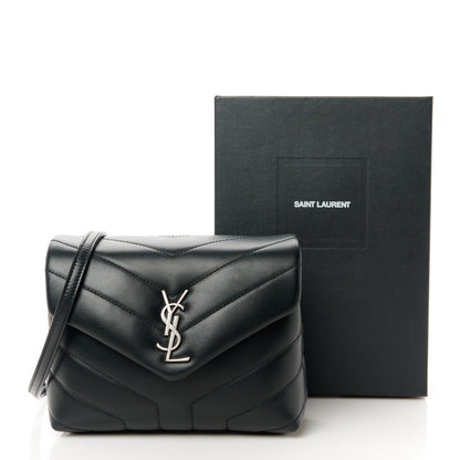 Saint Laurent Calfskin Y Quilted Monogram Toy Loulou Crossbody Bag Black 12 of 12