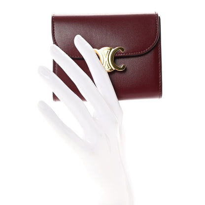 Celine Shiny Calfskin Small Triomphe Wallet Deep Burgundy 2 of 8