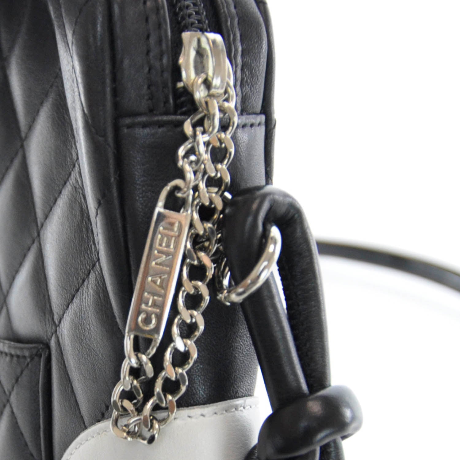 Chanel Calfskin Cambon Medium Messenger Black White 7 of 12